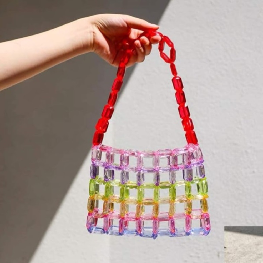 Candy Rainbow Beaded Purse